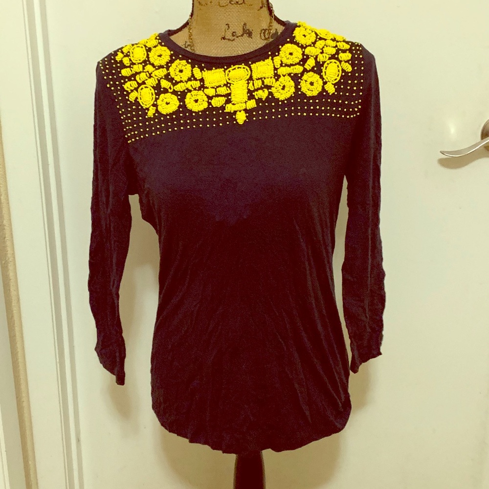 Tory Burch Blouse with Yellow Beading